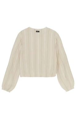 Meisjes blouse lange mouw ecru