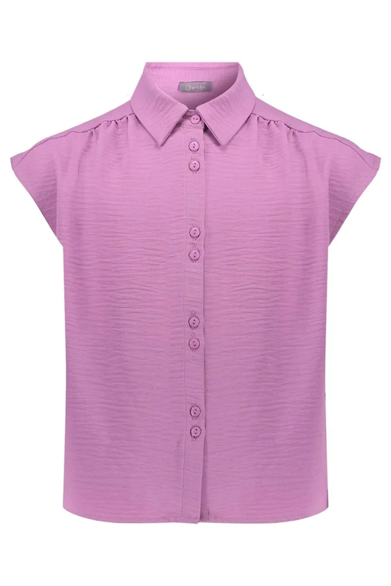 Meisjes blouse mouwloos paars