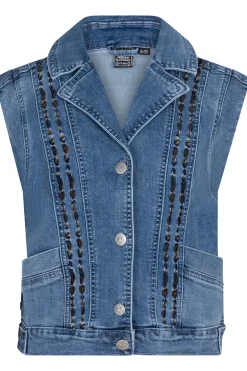 Meisjes gilet blauw