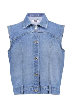 Meisjes gilet blauw