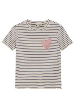 Meisjes t-shirt korte mouw ecru