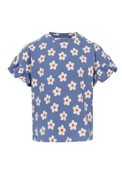 Meisjes t-shirt korte mouw blauw