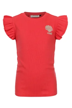 Meisjes t-shirt korte mouw rood