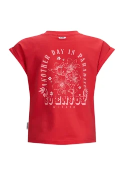 Meisjes t-shirt korte mouw rood