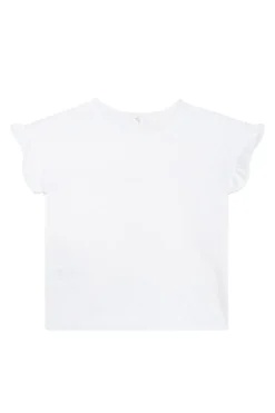 Meisjes t-shirt korte mouw ecru