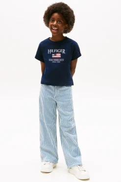 Meisjes t-shirt korte mouw blauw
