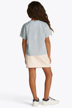 Meisjes t-shirt korte mouw blauw
