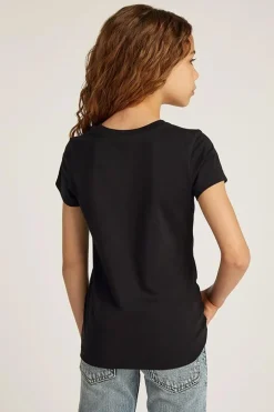 Meisjes t-shirt korte mouw zwart
