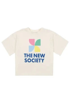Meisjes t-shirt korte mouw ecru