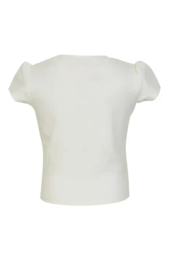 Meisjes t-shirt korte mouw ecru