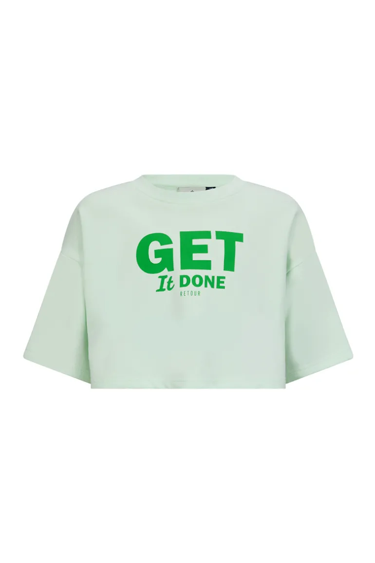 Meisjes t-shirt korte mouw groen