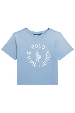 Meisjes t-shirt korte mouw blauw