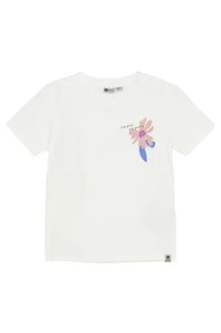 Meisjes t-shirt korte mouw ecru