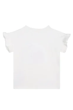 Meisjes t-shirt korte mouw ecru
