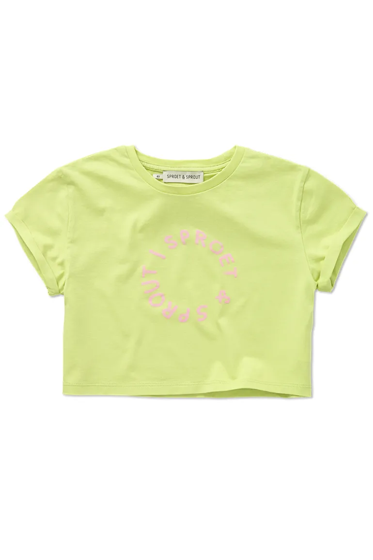 Meisjes t-shirt korte mouw geel