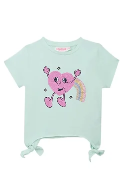 Meisjes t-shirt korte mouw groen