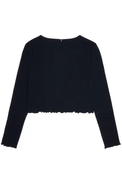 Meisjes t-shirt lange mouw blauw