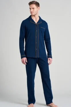 Nachtmode heren pyjama blauw