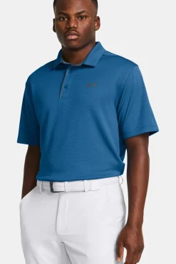 Tennis heren polo blauw